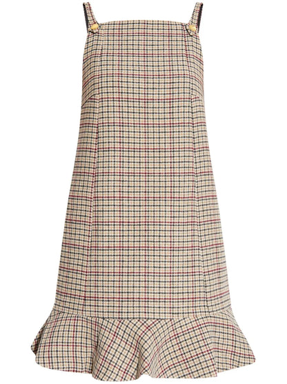 Sleeveless Checked Minidress