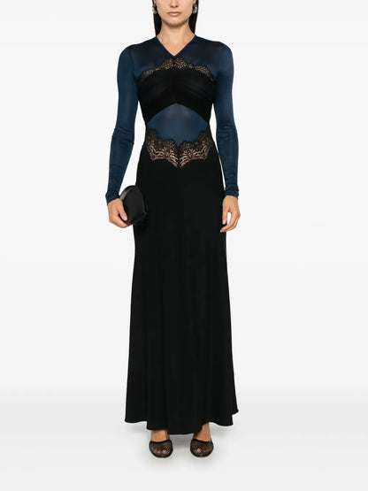 Lace-Detailed Maxi Dress