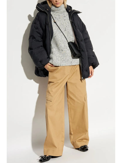 Rear Slit Roll Neck Sweater