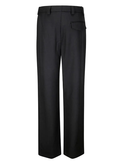 Gabardine Straight-Leg Trousers
