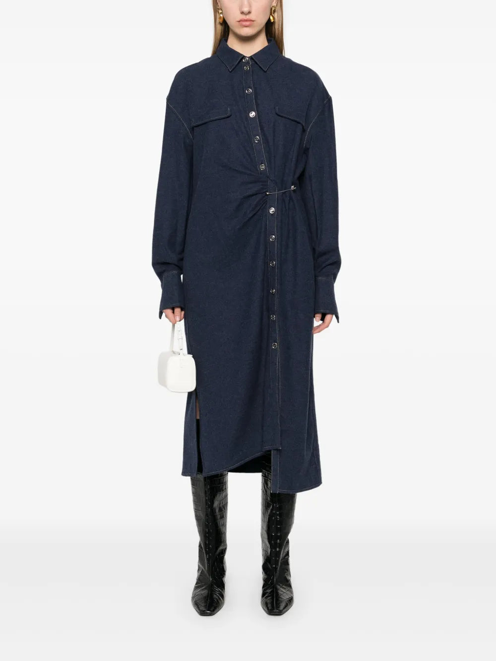 Cotton Flannel Midi Dress