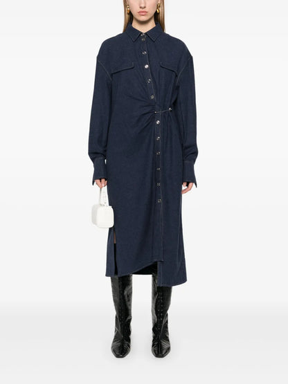 Cotton Flannel Midi Dress