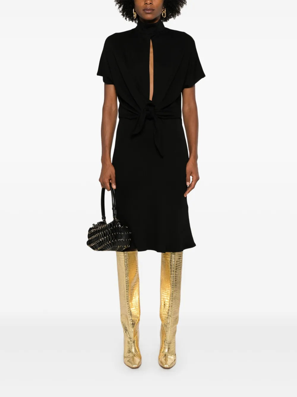 Knot-Detail Midi Dress