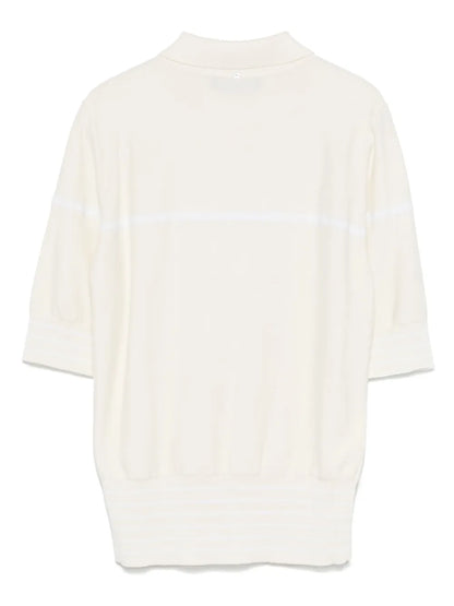 Purl-Knit Polo Top