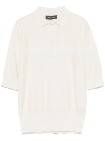 Purl-Knit Polo Top