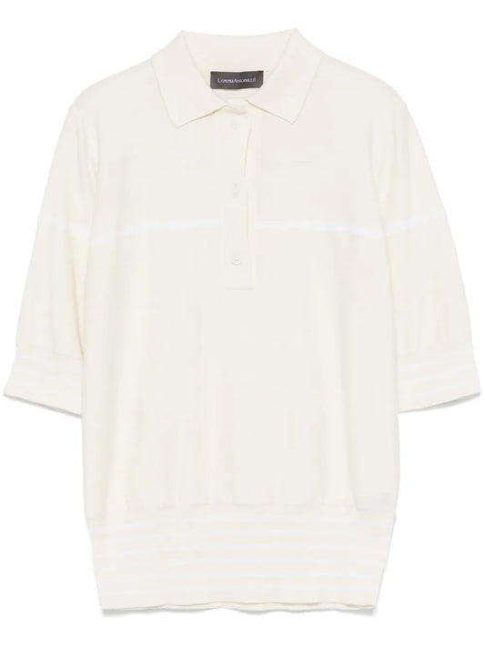 Purl-Knit Polo Top
