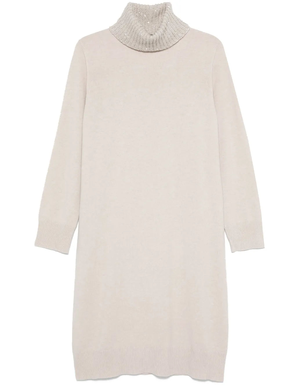 Platinum Sequin-Collar Midi Dress