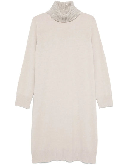 Platinum Sequin-Collar Midi Dress
