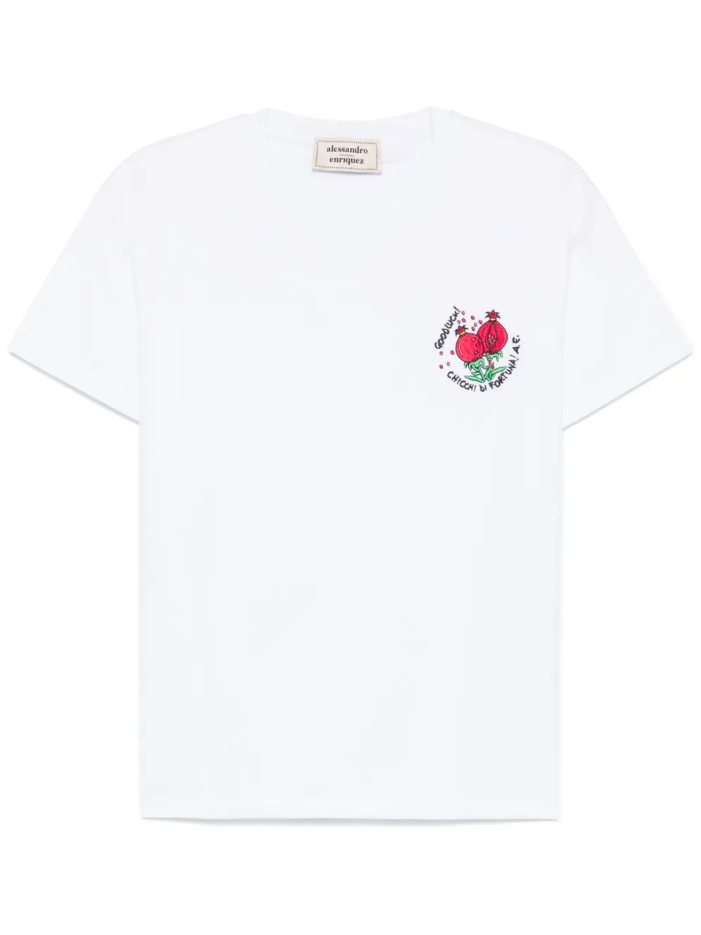 Slogan-Embroidered T-Shirt