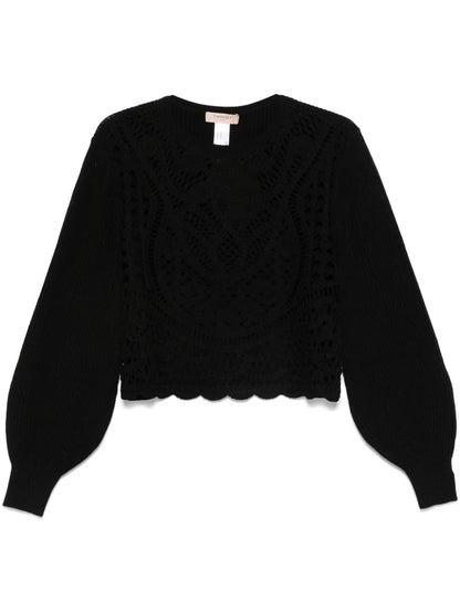 Crochet-Panel Sweater