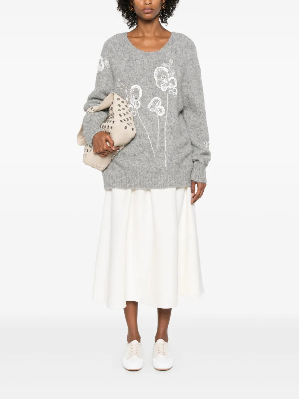 Floral-Motif Sweater