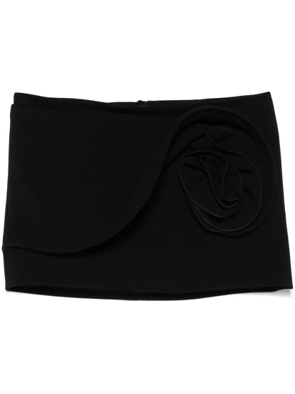 Rose-Appliqué Mini Skirt