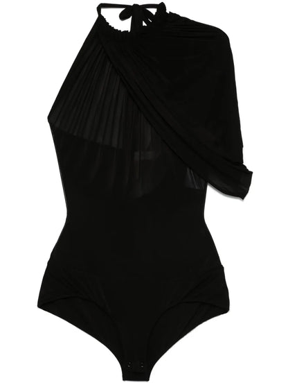 Cape-Effect Halterneck Bodysuit