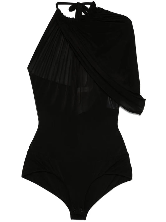 Cape-Effect Halterneck Bodysuit