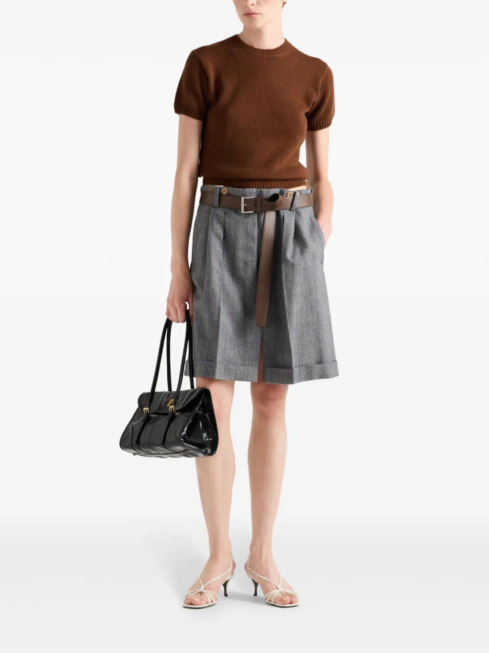 Pinstriped Wool Miniskirt