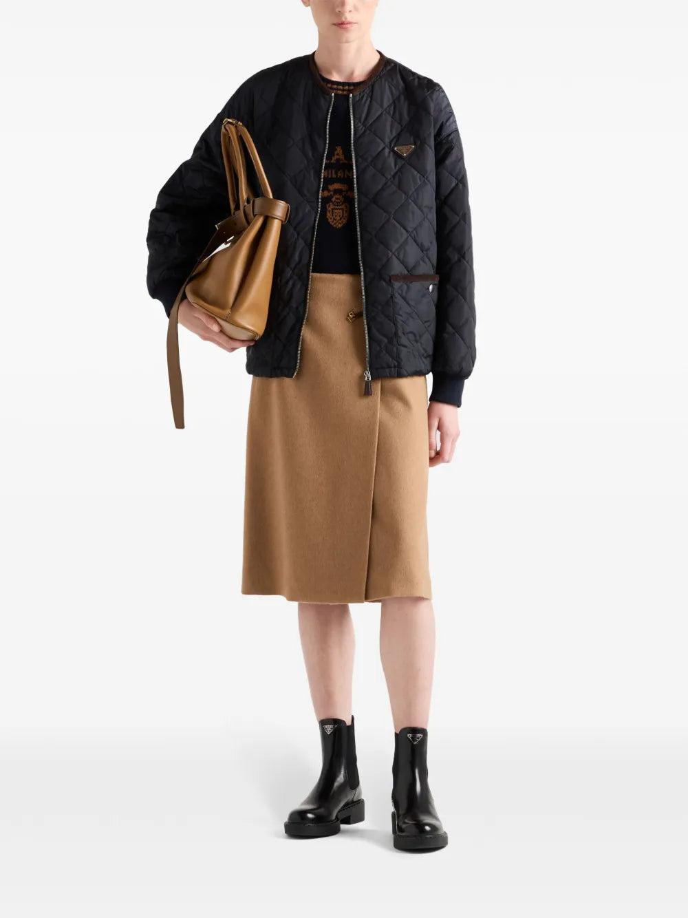 A-Line Wool Midi Skirt