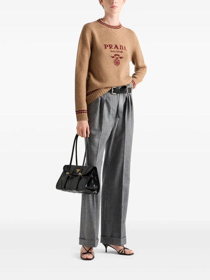 Intarsia Knitted-Logo Cashmere Jumper