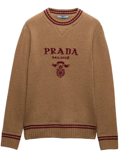 Intarsia Knitted-Logo Cashmere Jumper