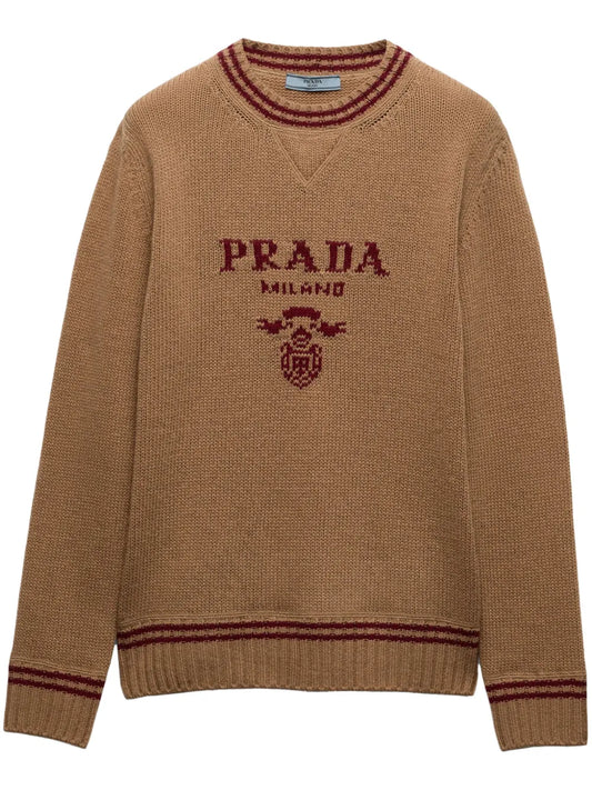 Intarsia Knitted-Logo Cashmere Jumper
