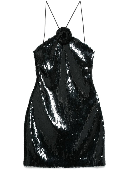 Choker Sequinned Mini Dress