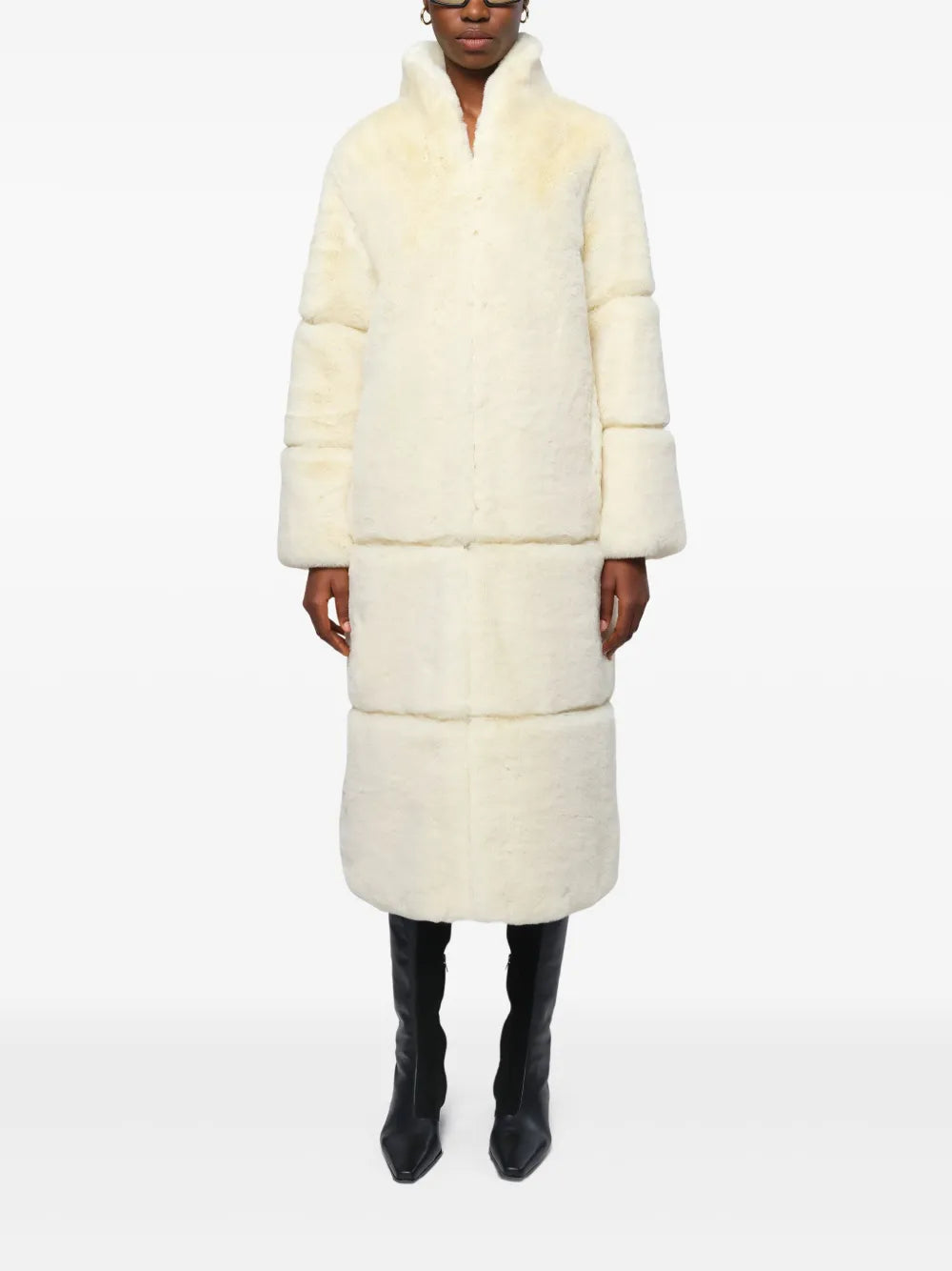 Sylke V-Neck Faux-Fur Coat