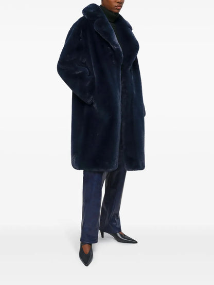 Steffi Wide-Lapels Faux-Fur Coat