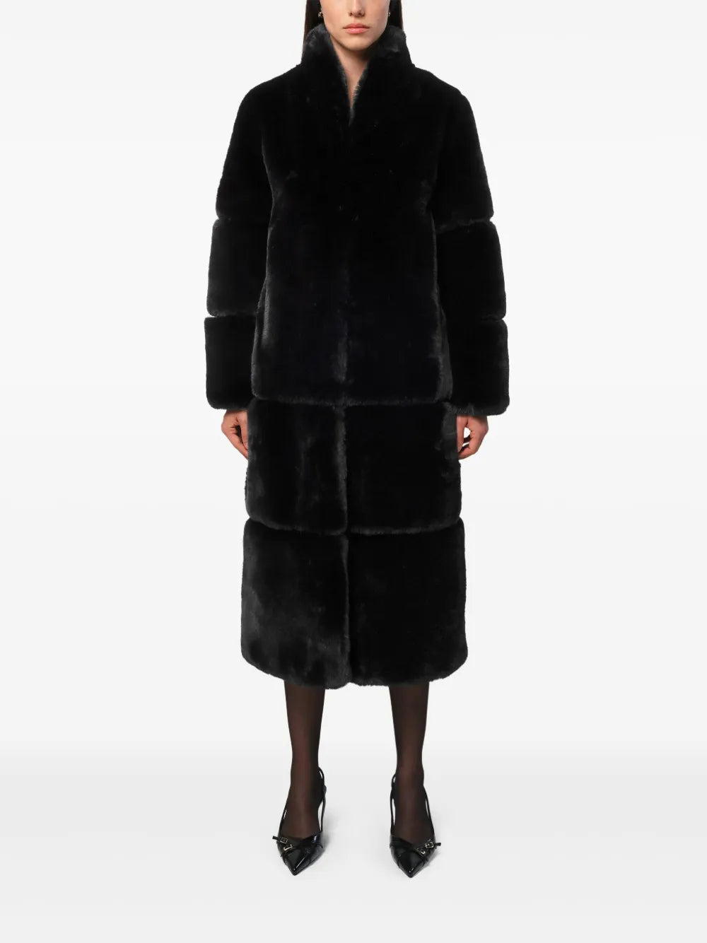Sylke V-Neck Faux-Fur Coat