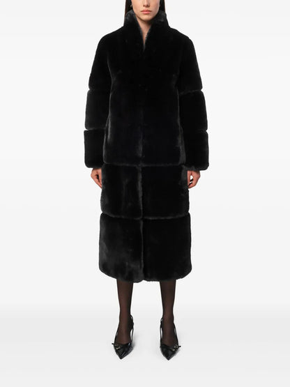 Sylke V-Neck Faux-Fur Coat