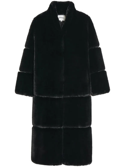 Sylke V-Neck Faux-Fur Coat