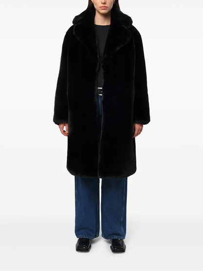Steffi Wide-Lapels Faux-Fur Coat