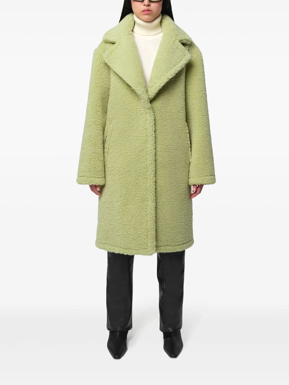 Anei Peak-Lapels Single-Breasted Coat