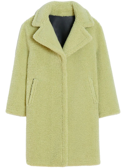 Anei Peak-Lapels Single-Breasted Coat