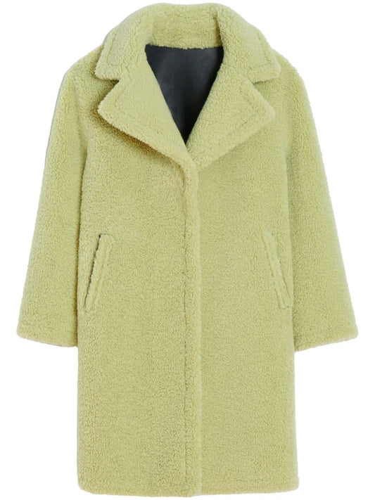 Anei Peak-Lapels Single-Breasted Coat