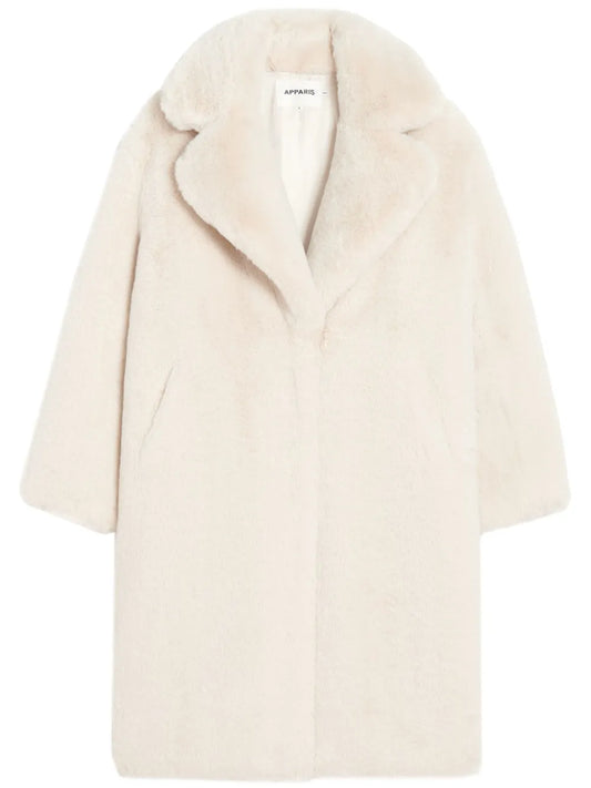 Steffi Wide-Lapels Faux-Fur Coat