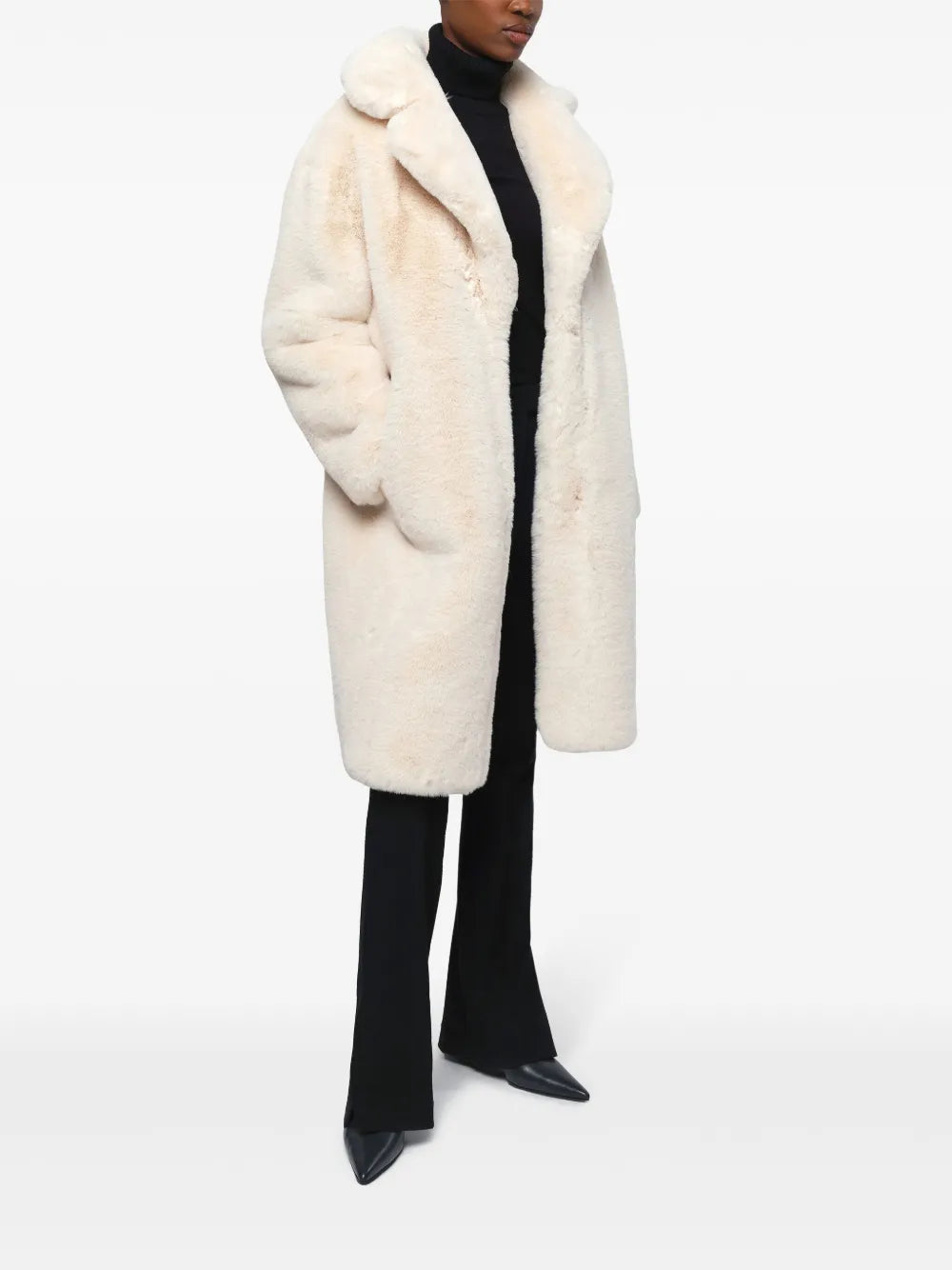 Steffi Wide-Lapels Faux-Fur Coat