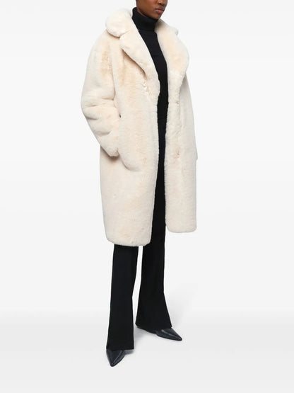 Steffi Wide-Lapels Faux-Fur Coat