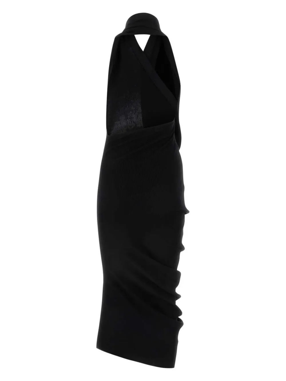 Halterneck Asymmetric Midi Dress