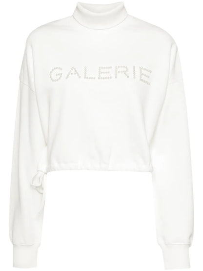Bead Embellishment Cotton Sweatshirts