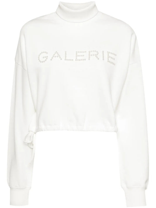 Bead Embellishment Cotton Sweatshirts
