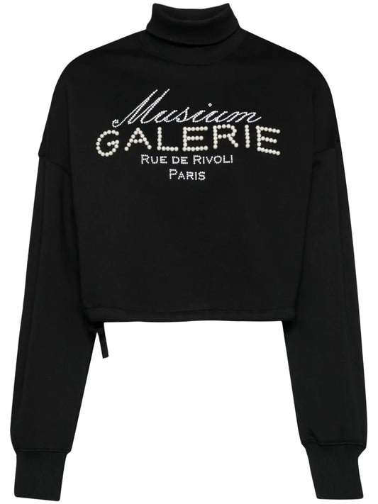 Bead Embellishment Cotton Sweatshirts