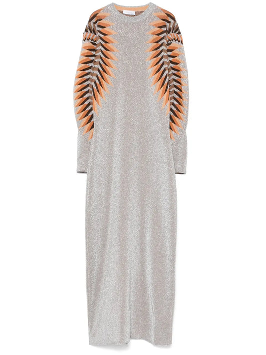 Lurex Jacquard Maxi Dress