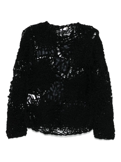Faux-Leather Patch Sweater