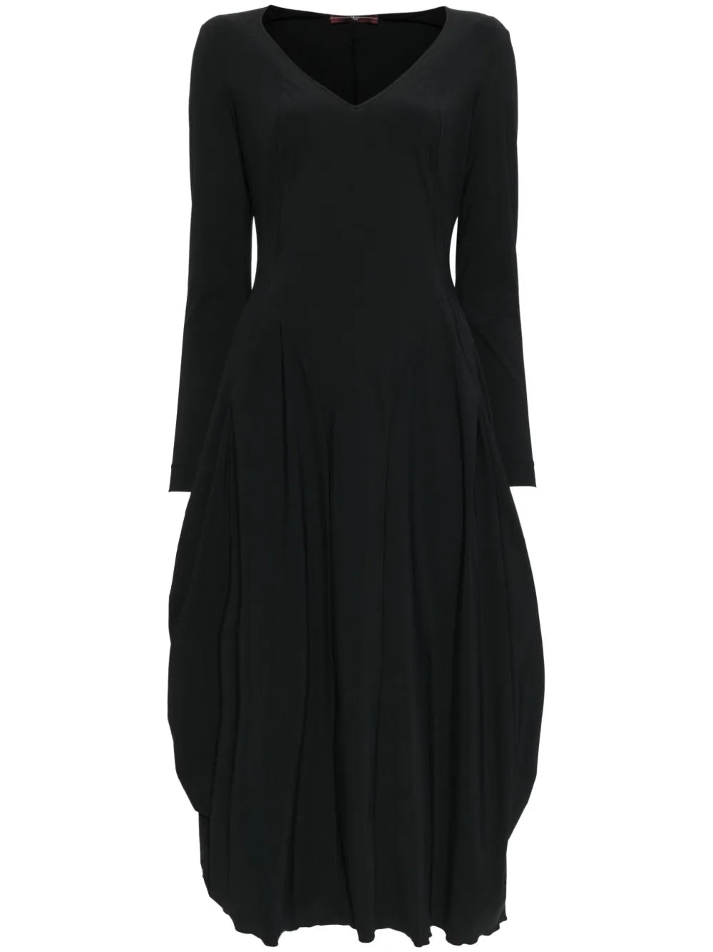 Balloon Long-Sleeves Midi Dress