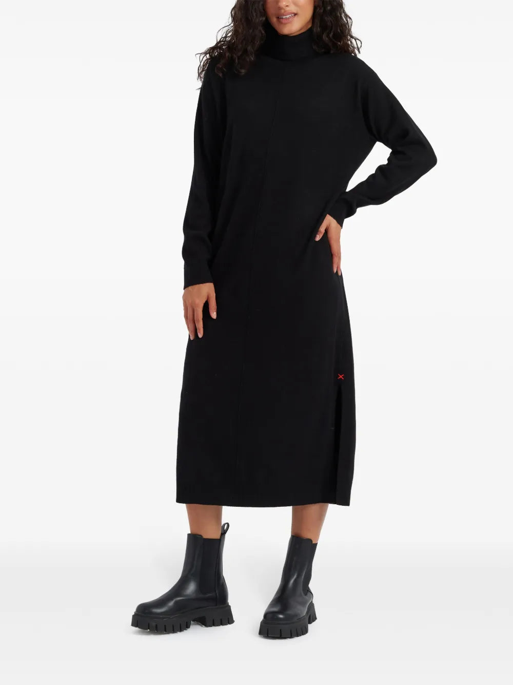 Roll-Neck Midi Dress