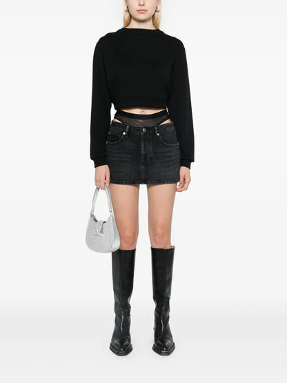 Crystal Denim Mini Skirt