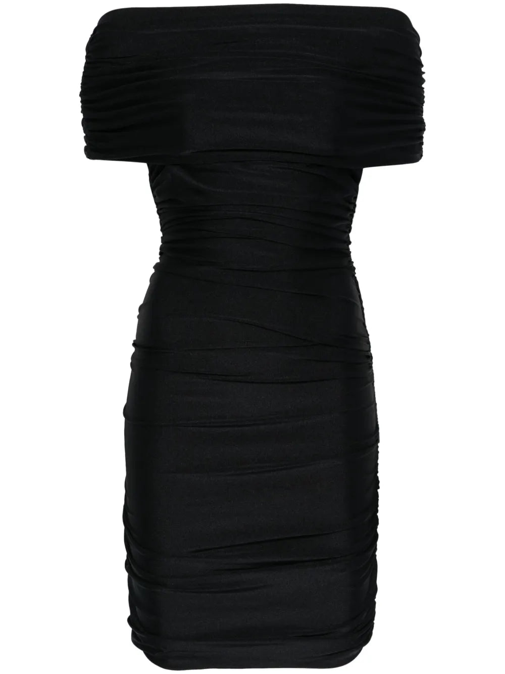 Pleated Off-Shoulder Mini Dress