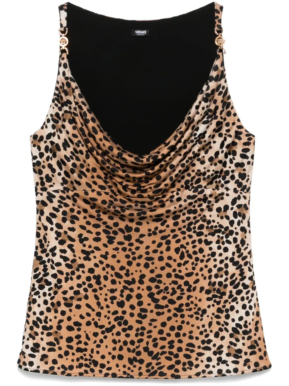 Leopard-Print Cowl-Neck Top