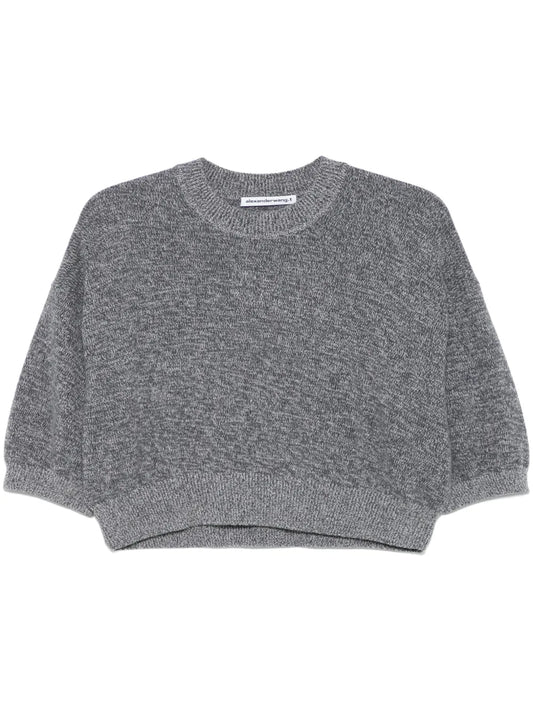 Logo-Embossed Cropped T-Shirt