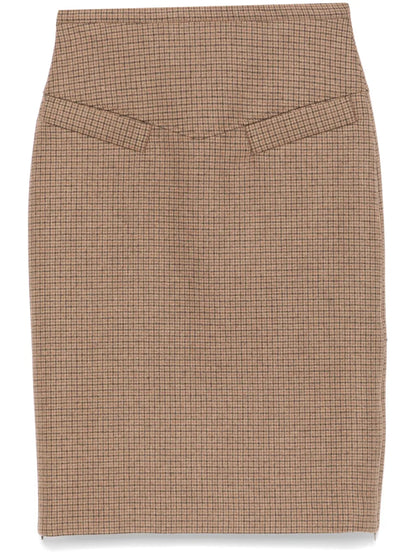 Houndstooth-Check Skirt