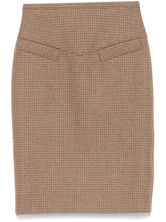 Houndstooth-Check Skirt
